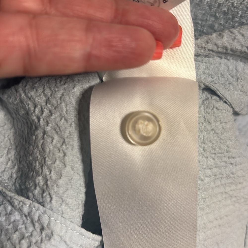 COS camp collar textured button up shirt short sleeve Light Blue Textured relax - Picture 13 of 16